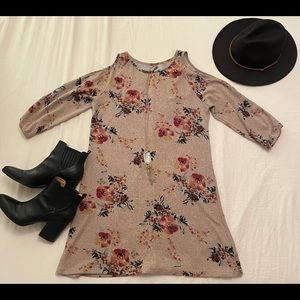 Floral Beige Dress - Size M